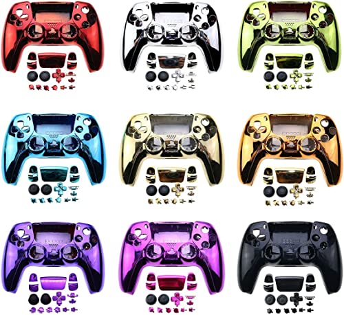 Chrome Housing Shell Front Back Case Cover with Full Buttons Decorative Strip for PS5 v1 1.0 BDM-010 Controller (Chrome Purple) | The Storepaperoomates Retail Market - Fast Affordable Shopping