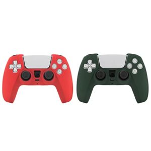 PS5 Silicone Controller Cover, PS5 DualSense Controller Skin, Playstation 5 Controller Skin – Green and Red