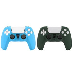 PS5 Silicone Controller Cover, PS5 DualSense Controller Skin, Playstation 5 Controller Skin – Green and Blue
