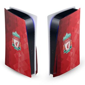 Head Case Designs Officially Licensed Liverpool Football Club Crest Red Geometric Art Vinyl Faceplate Sticker Gaming Skin Decal Cover Compatible With Sony PlayStation 5 PS5 Disc Edition Console