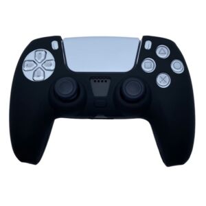 JenDore PS5 Controller Black Smooth Front Silicone Protective Cover Shell