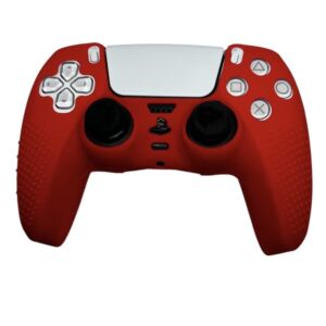 JenDore PS5 Controller Red Pink Anti-slip Silicone Protective Skin Cover Shell