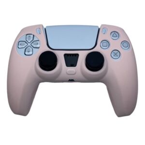 JenDore PS5 Controller Light Pink Smooth Front Silicone Protective Cover Shell