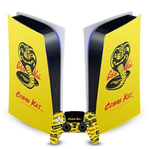 Head Case Designs Officially Licensed Cobra Kai Logo Iconic Vinyl Faceplate Sticker Gaming Skin Decal Cover Compatible With Sony PlayStation 5 PS5 Digital Edition Console and DualSense Controller