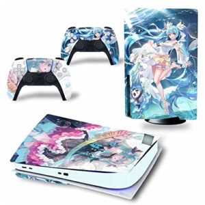 WREXIL LEEWEE for PS5 Skin Disc Edition & Digital Edition Console and Controller Vinyl Cover Skins Wraps Scratch Resistant, Compatible with for PS5 523302 No Foaming (Size : Disc Version)