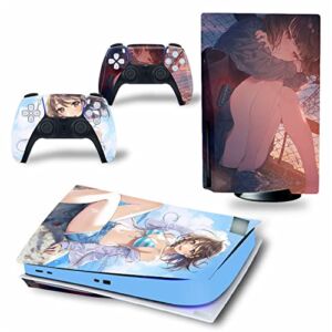 WREXIL LEEWEE for PS5 Skin Disc Edition & Digital Edition Console and Controller Vinyl Cover Skins Wraps Scratch Resistant, Compatible 19530 No Foaming (Size : Disc Version)