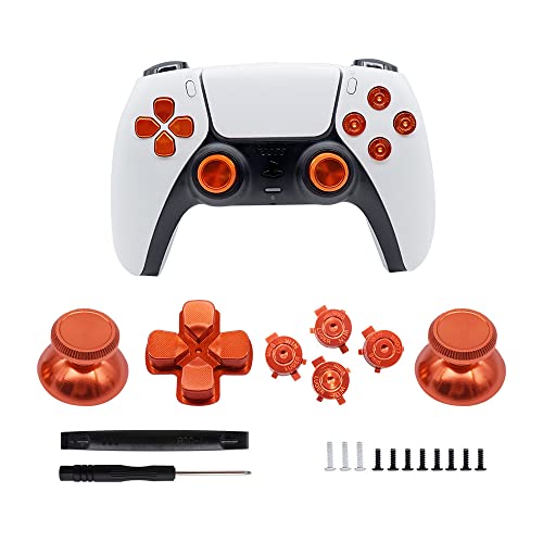 Aluminium Alloy Buttons Replacement Kit for PS5 Controller, Mental Thumbsticks+Dpad+ABXY Buttons Accessories with Installation Tools – Black (Silver) | The Storepaperoomates Retail Market - Fast Affordable Shopping