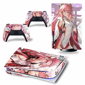WREXIL LEEWEE for PS5 Skin Disc Edition & Digital Edition Console and Controller Vinyl Cover Skins Wraps Scratch Resistant, Compatible 68024 No Foaming (Size : Disc Version)