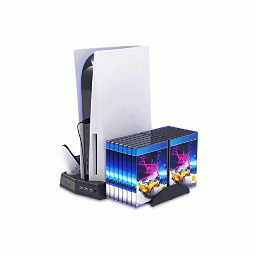 Scoutdoors Playstation 5 Charging Stand with Cooling Fan – Must Have PS5 Accessory, Charges 2 Controllers – Fan Cools Console – Game Storage, Works with Standard PS 5, Digital Edition or Ultra HD | The Storepaperoomates Retail Market - Fast Affordable Shopping