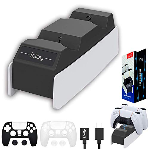 Playstation5 Controller Charger Stand – with Silicone Protective Cover Fast Charging for Playstation 5 DualSense Gamepad Controller, USB Type-C Fast Charging Cable | The Storepaperoomates Retail Market - Fast Affordable Shopping