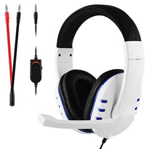 Geekria PS5 Stereo Gaming Headset, Over-Ear Headphones with 3.5mm Audio Jack Compatible with PS5, PS4, Xbox One, Nintendo Switch, PC, Smartphones, Tablet, Laptop (White)