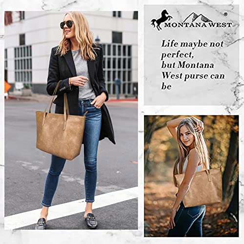 Montana West Tote Bags Large Leather Purses and Handbags for Women Top Handle Shoulder Satchel Hobo Bags B2B-MWC-028KAKI | The Storepaperoomates Retail Market - Fast Affordable Shopping