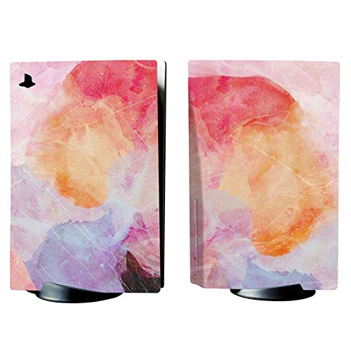 PlayVital Orange Pink Marble Effect Full Set Skin Decal for PS5 Console Disc Edition, Sticker Vinyl Cover for Playstation 5 Controller & Charging Station & Headset & Media Remote | The Storepaperoomates Retail Market - Fast Affordable Shopping