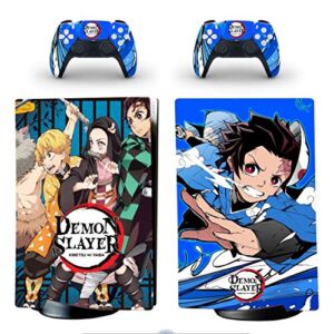 Decal Moments PS5 Digital Edition Console 2 Controllers Full Body Cover Vinyl Skin Decals Stickers for Playstation 5 Digital Console and Controllers Anime Demon