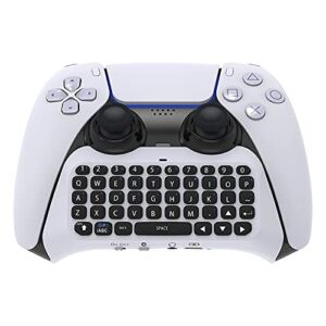 Controller Keyboard for PS5, Protable Bluetooth Keyboard Chatpad Mini Rechargable Handheld Controller Grip Keyboard Gaming Keypad for PlayStation 5 Controller