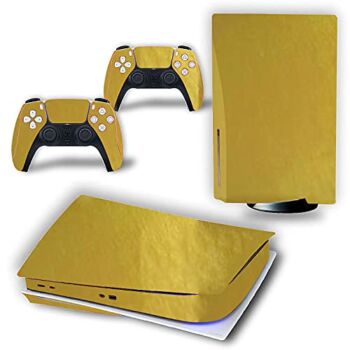 PS5 disk edition skin decal wrap aureate color golden colour playstation 5 dustproof vinyl gold sticker cover case | The Storepaperoomates Retail Market - Fast Affordable Shopping