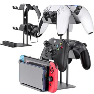 OIVO Controller Organizer for Desk, Display Controller Stand for PS5/ PS4/ Xbox Series/One X/S/Nintendo Switch Controller & Headset Stand, Controller Desk Mount & Storage for 4 Packs Game Controller