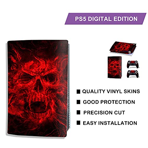 FOTTCZ Vinyl Decal Skin for PS5 Digital Edition Console and Controllers, Sticker for PS5 Digital Protective Accessories – Fire Skull | The Storepaperoomates Retail Market - Fast Affordable Shopping