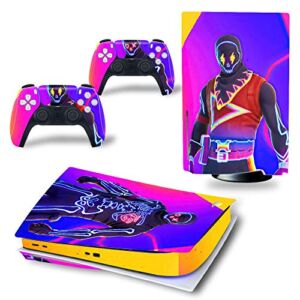 TINFOK PS5 Skin Vinyl Sticker Decal Cover For PlayStation 5 Disc Edition Console and Dualsense Controllers Scratch Resistant Durable Bubble Free – Lightning Rainbow Man