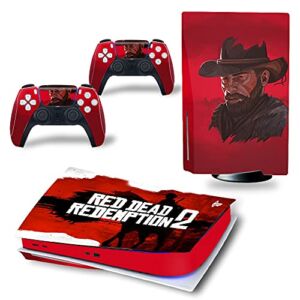 TINFOK PS5 Skin Vinyl Sticker Decal Cover For PlayStation 5 Disc Edition Console and Dualsense Controllers Scratch Resistant Durable Bubble Free – Arthur Morgan
