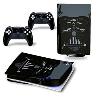 TINFOK PS5 Skin Vinyl Sticker Decal Cover For PlayStation 5 Disc Edition Console and Dualsense Controllers Scratch Resistant Durable Bubble Free – Black Warriors