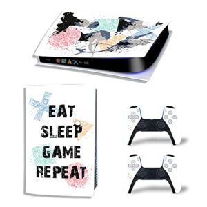 TINFOK PS5 Skin Vinyl Sticker Decal Cover For PlayStation 5 Digital Edition Console and Dualsense Controllers Scratch Resistant Durable Bubble Free – Life Slogan