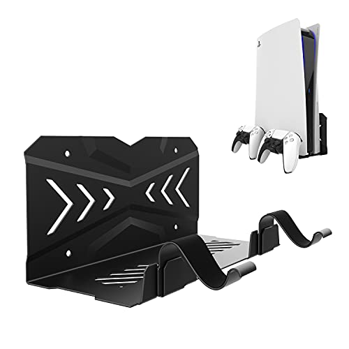 Wall Mount for PS5, Updated Invisible Mounting System for Playstation 5 (Disc and Digital) and Controller & Stable Metal Wall Mount Kit with 2 Detachable Controller Holder Accessories | The Storepaperoomates Retail Market - Fast Affordable Shopping