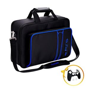 G-STORY Case Storage Bag, Carrying Case Compatible with PS5 Disc and Digital Edition, Travel Bag for Controller, Included Silicone Cover Skin Protector