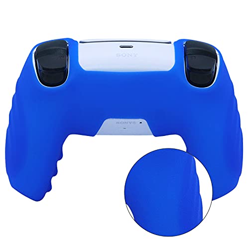 PS5 Controller Skins RALAN,Silicone Controller Cover Skin Protector Compatible for PS5 Controller (Black Thumb Grip x 8 ,Cap Cover x4) (Blue) | The Storepaperoomates Retail Market - Fast Affordable Shopping