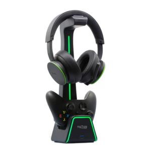 Tilted Nation 3 in 1 Gaming Headset and Controller Stand for PS5 and Xbox Series X Charging Station – Game Controller Holder and Headphone Stand for Desk with Playstation and Xbox Magnetic Charger