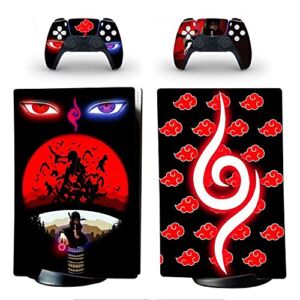 Decal Moments PS5 Digital Edition Console 2 Controllers Skin Sticker Decals Akatsuki Uchiha