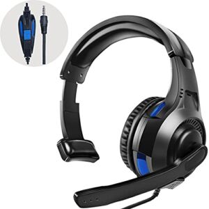 One Ear Gaming Headset for PS5/PS4/Xbox Series S/Xbox Series X, Megadream Wired Online Game Unilateral Headset, 50mm Drivers|Detachable Mic|3.5mm Headphone Jack for Switch Lite, Xbox One, Laptop/Phone