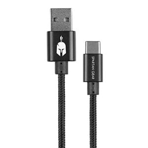 Spartan Gear – Double Sided USB Cable (Type C) (Length: 2m – Compatible With PlayStation 5Xbox Series X/Stabletmobile) (Colour: Black) [