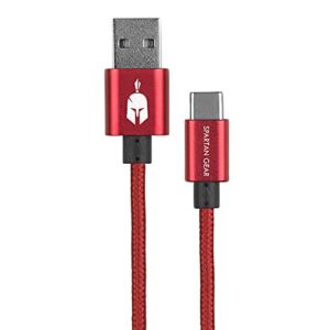 Spartan Gear – Double Sided USB Cable (Type C) (Length: 2m – Compatible With PlayStation 5Xbox Series X/Stabletmobile) (Colour: Red) [