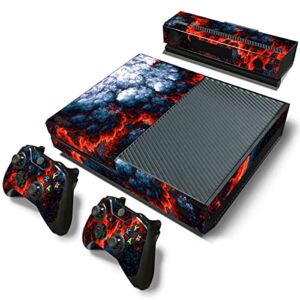 Protective Vinyl Skin Decal Cover for Microsoft Xbox One Console wrap Sticker Skins with Two Free Wireless Controller – Magma