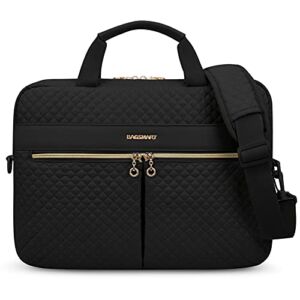 Laptop Bag,BAGSMART 15.6 Inch Briefcase for Women Large Laptop Case Computer Bag Office Travel Business,Black