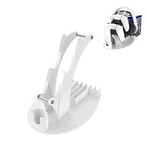 BE-STRONG Controller Organizer for Desk, Game Controller Holder & Headset Stand Hook, for PS5/ PS4/ Xbox Series/One X/S/Nintendo Switch/Pro Controller, CD Storage,White