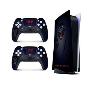 PS5 Black Panther Skin for Ps5 skin PlayStation 5 Console skin and 2 Controllers, Black ps5 skin Vinyl 3M – Full wrap ps5 Cover Decal ,ps5 Stickers (Disk Edition)