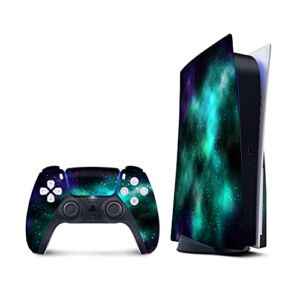 PS5 Galaxy Skin for PlayStation 5 Console and 2 Controllers, MILKY WAY skin Vinyl 3M Decal Stickers Full wrap Cover (Disk Edition)