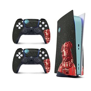 TACKY DESIGN PS5 Space Dog Skin for PlayStation 5 Console and 2 Controllers, skin Vinyl 3M Decal Stickers Full wrap Cover (Disk Edition)