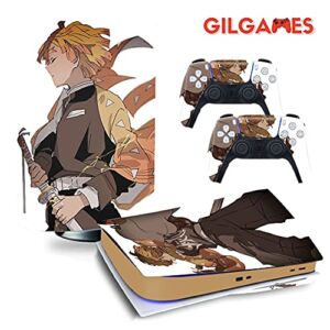 GilGames Decals Skin for Playstation 5, Vinyl Protector Wrap Full Set Faceplate Protective Cover Stickers Kit Console and Controller (Disk Edition) (Anime 19)