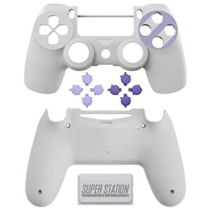 eXtremeRate Classics SNES Style Replacement Touchpad Front Back Shell with Face Buttons Compatible with ps4 Slim Pro CUH-ZCT2 Controller – Controller NOT Included