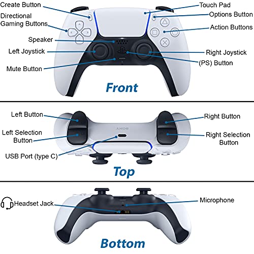 White Sony DualSense Wireless PS5 Controller for PlayStation 5, Bundled with PS5 Controller Skin Voucher & PremGear Cleaning Cloth | The Storepaperoomates Retail Market - Fast Affordable Shopping
