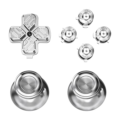 eXtremeRate Silver Metal Thumbsticks Dpad ABXY Buttons for PS5 Controller, Custom Replacement Aluminum Analog Thumbsticks & Action Buttons & Direction Keys for PS5 Controller – Controller NOT Included | The Storepaperoomates Retail Market - Fast Affordable Shopping