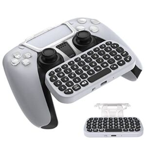Controller Keyboard for PS5, Joso Wireless Chatpad, Bluetooth 5.0 Connect, Mini Keyboard/Gaming Keyboard for PS5 Accessories, No Input Delay, Play 30 Hours – White