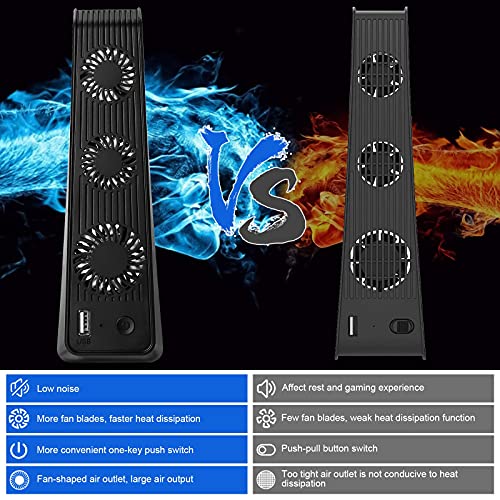 SIKEMAY PS5 Cooling Fan, PS5 Console Cooling Fan with USB Port, PS5 Cooler with Three 6000-Speed Fans, Self-Starting Cooling Fan for Playstation 5 Console Accessories | The Storepaperoomates Retail Market - Fast Affordable Shopping