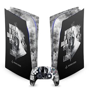 Half Legacy Typography Matte Vinyl Faceplate Sticker Gaming Skin Case Cover Compatible with Sony Playstation 5 PS5 Digital Edition Console and DualSense Controller