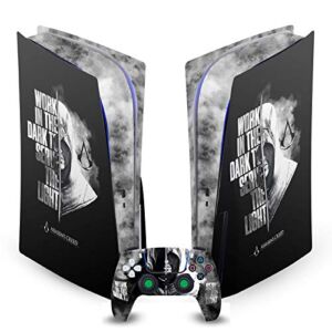 Head Case Designs Officially Licensed Assassin’s Creed Half Legacy Typography Vinyl Faceplate Sticker Gaming Skin Case Cover Compatible with Sony Playstation 5 PS5 Disc Console & DualSense Controller
