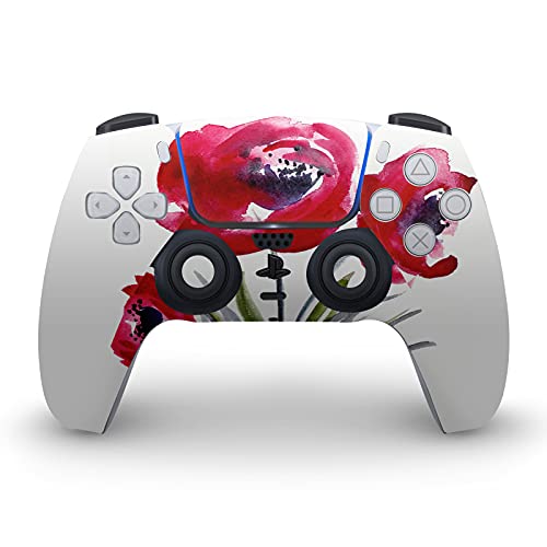 Head Case Designs Officially Licensed Mai Autumn Red Flowers Art Mix Vinyl Faceplate Sticker Gaming Skin Decal Compatible with Sony Playstation 5 PS5 Digital Edition Console and DualSense Controller | The Storepaperoomates Retail Market - Fast Affordable Shopping