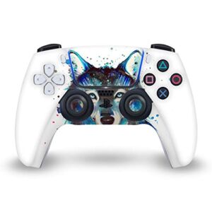 Head Case Designs Officially Licensed Pixie Cold Ice Wolf Art Mix Vinyl Faceplate Sticker Gaming Skin Case Cover Compatible with Sony Playstation 5 PS5 DualSense Controller